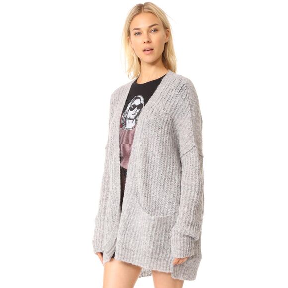 Free People Weekend Getaway alpaca cardigan sweater mint green medium - Picture 9 of 11